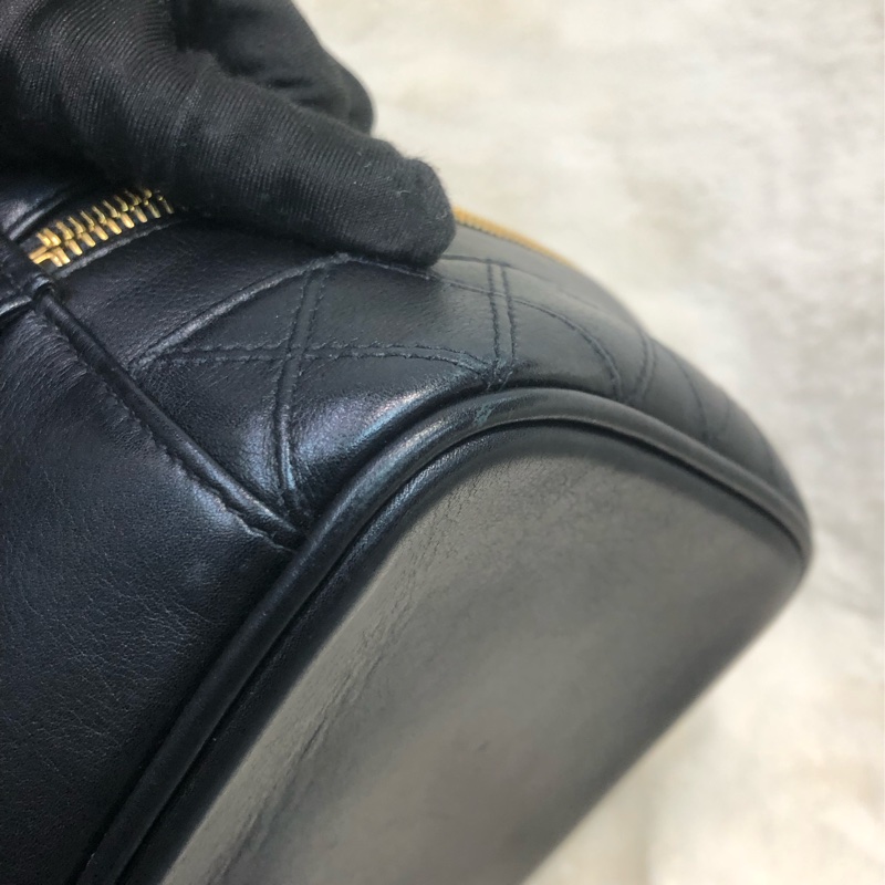 Chanel 黑色中古凌格化妝袋 XB502-8