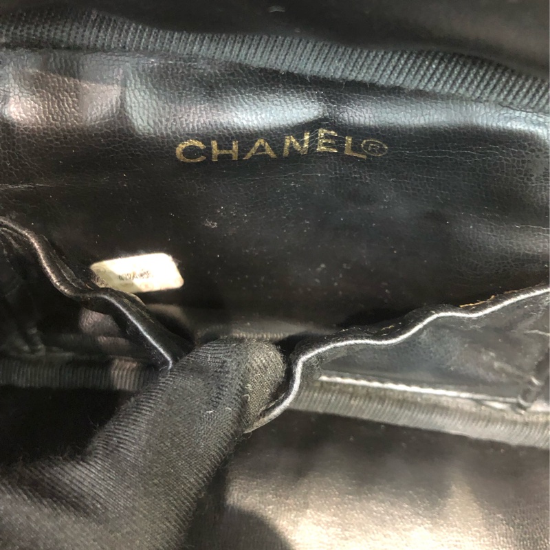 Chanel 黑色中古凌格化妝袋 XB502-14