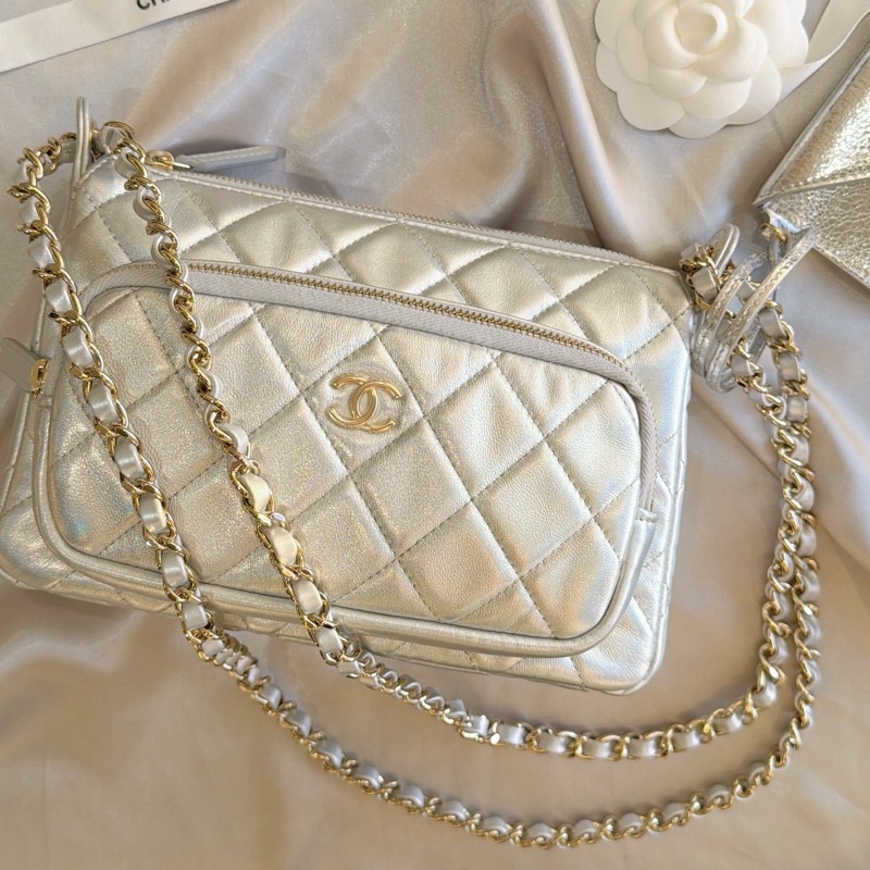 Chanel 相機包小郵差書包-銀色限量🦋銀河系美品/限時優惠價來私-1
