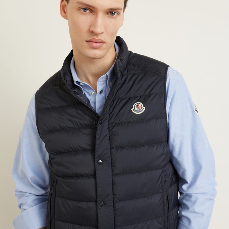 Moncler Barthe 男款 海軍藍 羽絨馬甲#2 3 4-4