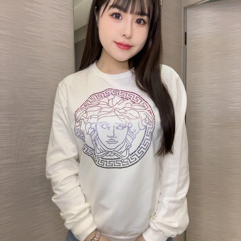 💎Han's house精品服飾💎VERSACE 凡賽斯 女神頭 水鑽 大學T 衛衣 長袖-3