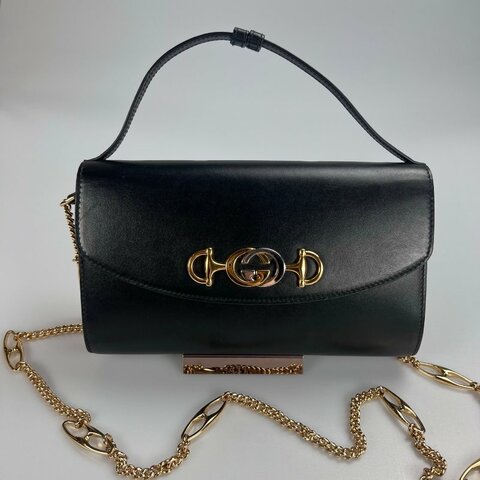 GUCCI 572375 黑ZUMI金鍊包