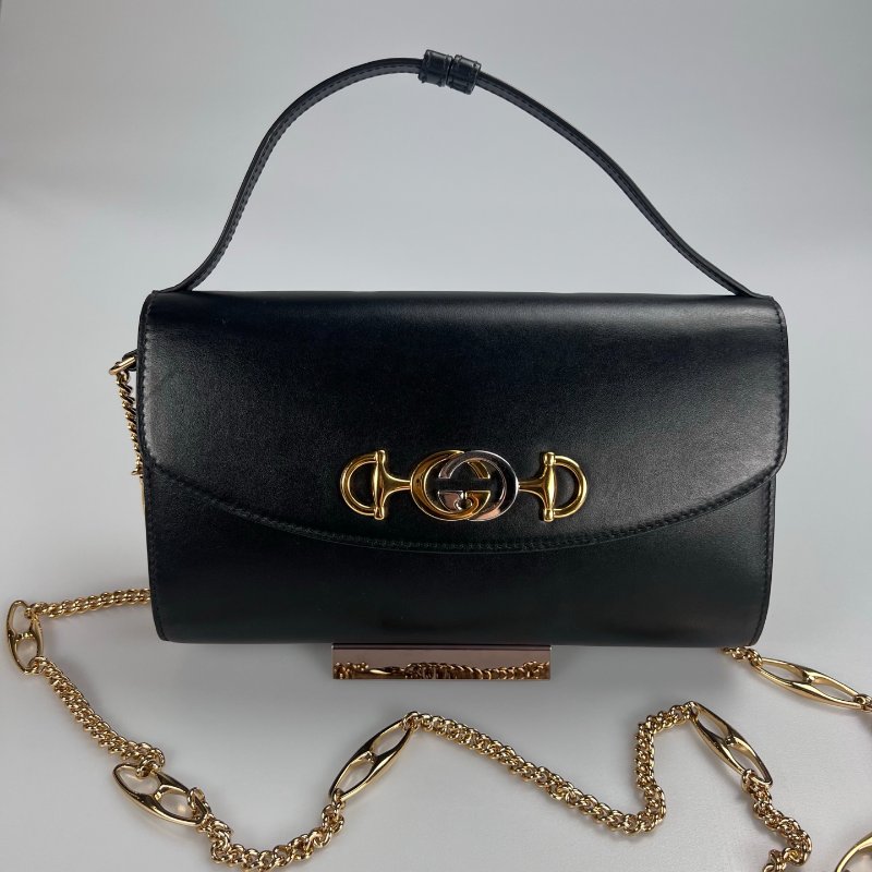 GUCCI 572375 黑ZUMI金鍊包-0