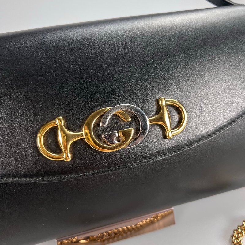 GUCCI 572375 黑ZUMI金鍊包-5
