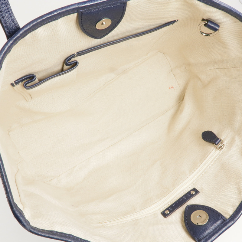 CELINE 塗層帆布Tote Bag銀扣手挽袋-4