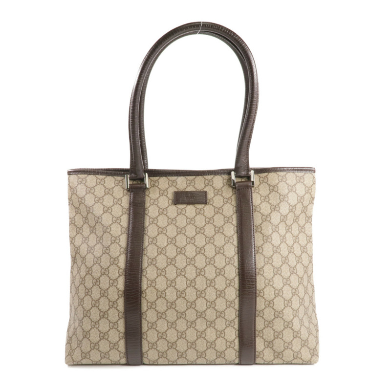 GUCCI 塗層帆布Tote Bag銀扣手挽袋-0