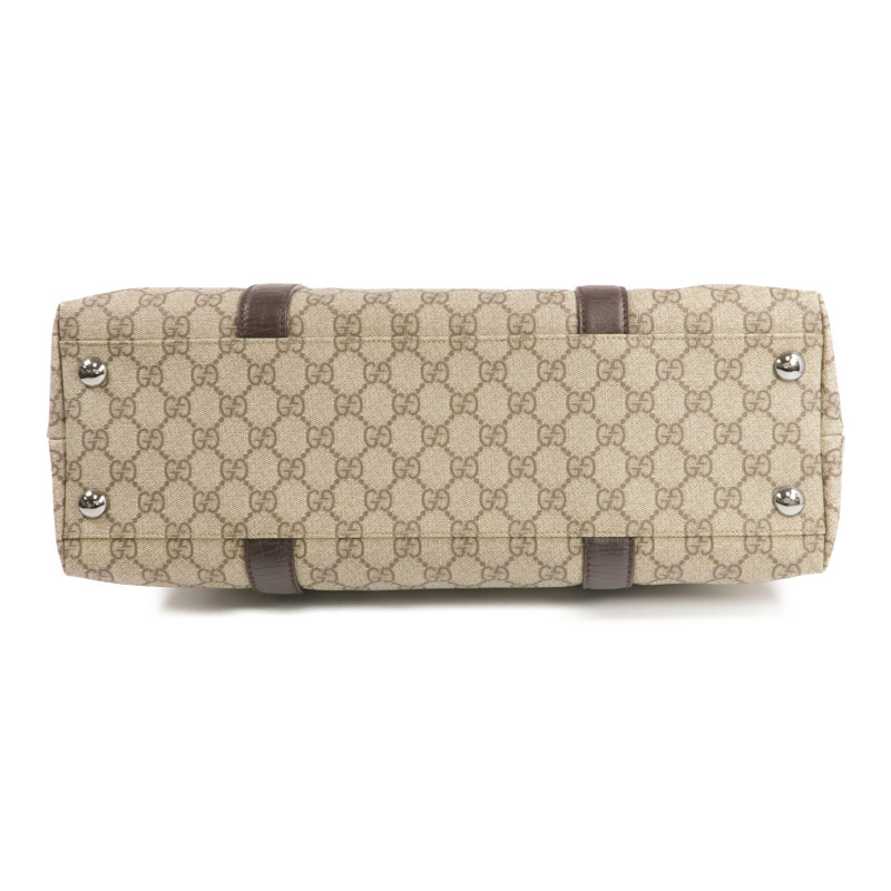 GUCCI 塗層帆布Tote Bag銀扣手挽袋-3
