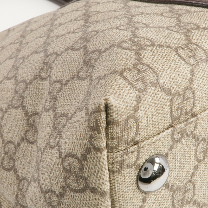 GUCCI 塗層帆布Tote Bag銀扣手挽袋-9