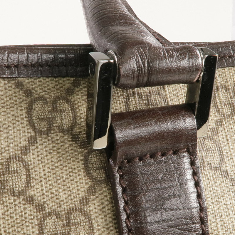GUCCI 塗層帆布Tote Bag銀扣手挽袋-13