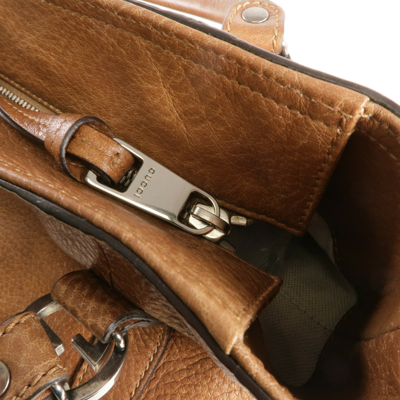 GUCCI 牛皮皮革2way Shoulder Bag銀扣手挽肩背兩用袋-10