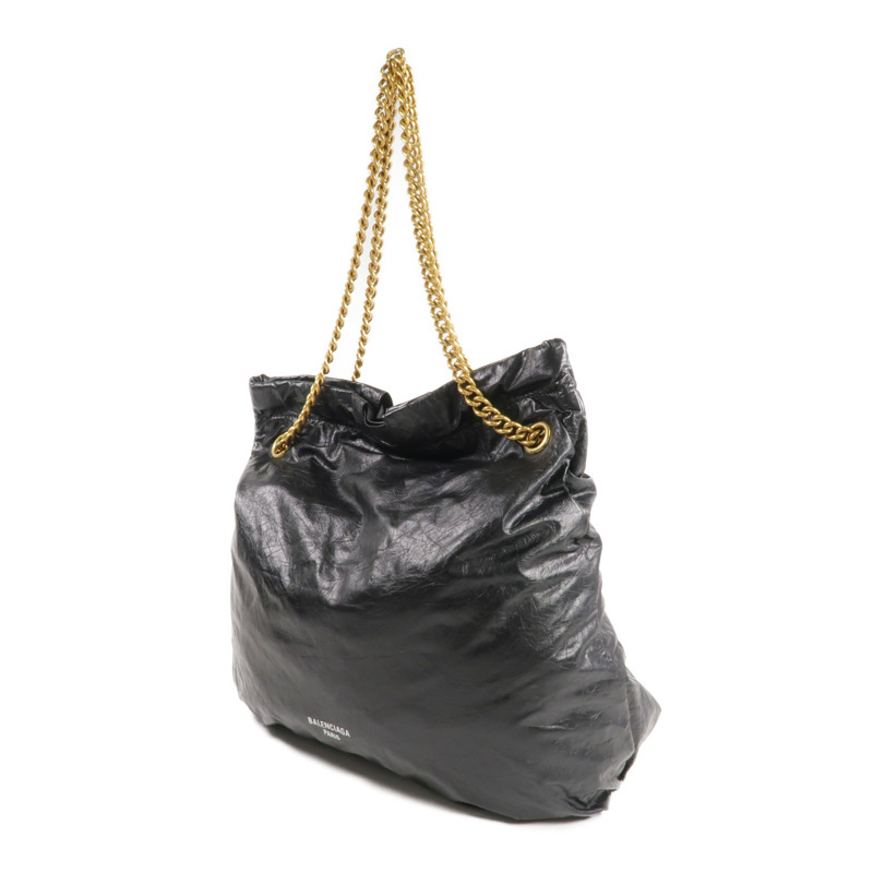 BALENCIAGA 牛皮皮革Crush Bag金扣鏈帶肩背袋-1