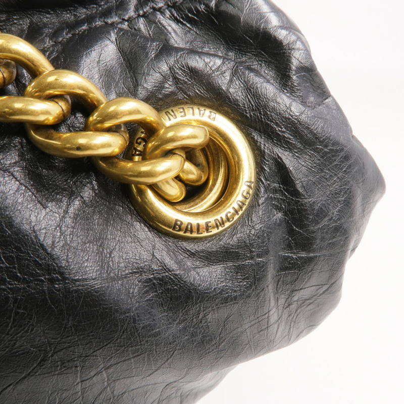 BALENCIAGA 牛皮皮革Crush Bag金扣鏈帶肩背袋-14