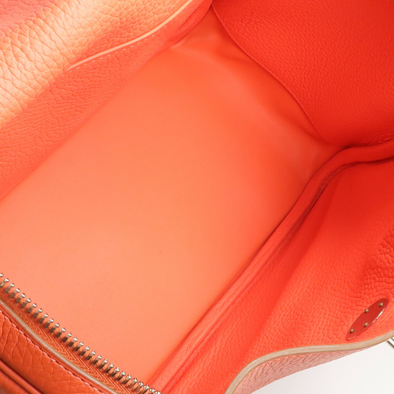 HERMES Clemence皮革Lindy 30手挽肩背兩用袋Sanguine/Rouge Pivoine-4