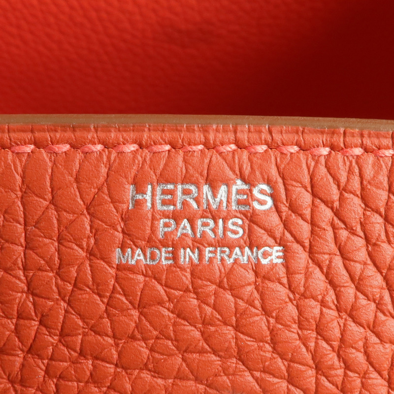 HERMES Clemence皮革Lindy 30手挽肩背兩用袋Sanguine/Rouge Pivoine-5