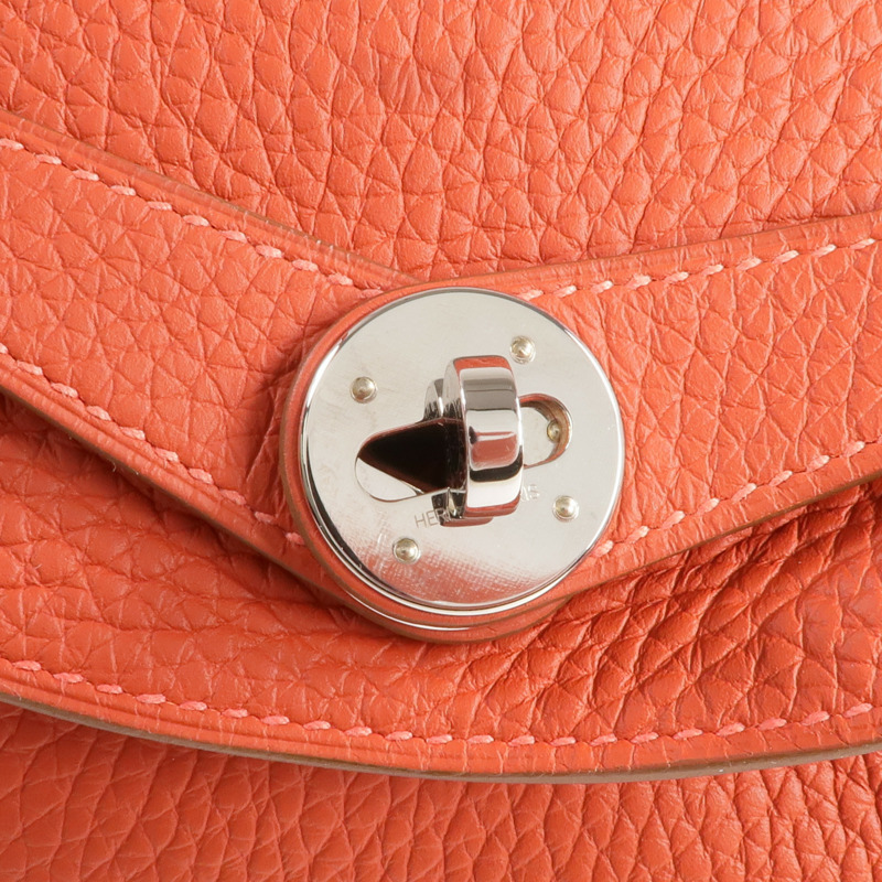 HERMES Clemence皮革Lindy 30手挽肩背兩用袋Sanguine/Rouge Pivoine-7