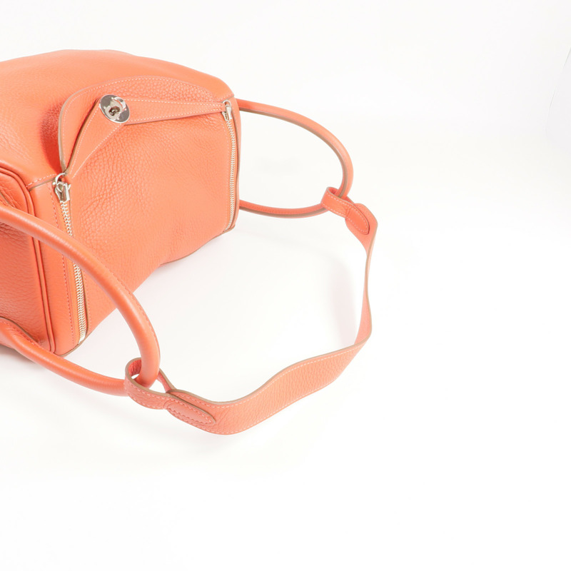 HERMES Clemence皮革Lindy 30手挽肩背兩用袋Sanguine/Rouge Pivoine-8