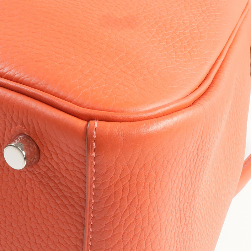 HERMES Clemence皮革Lindy 30手挽肩背兩用袋Sanguine/Rouge Pivoine-10