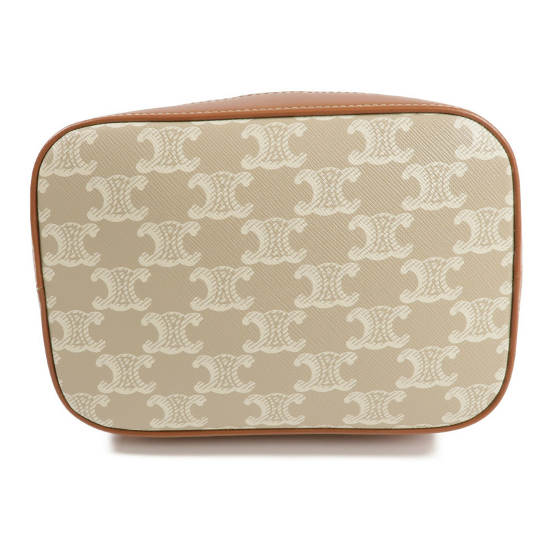 CELINE 塗層帆布Triomphe Bucket金扣肩背袋-3