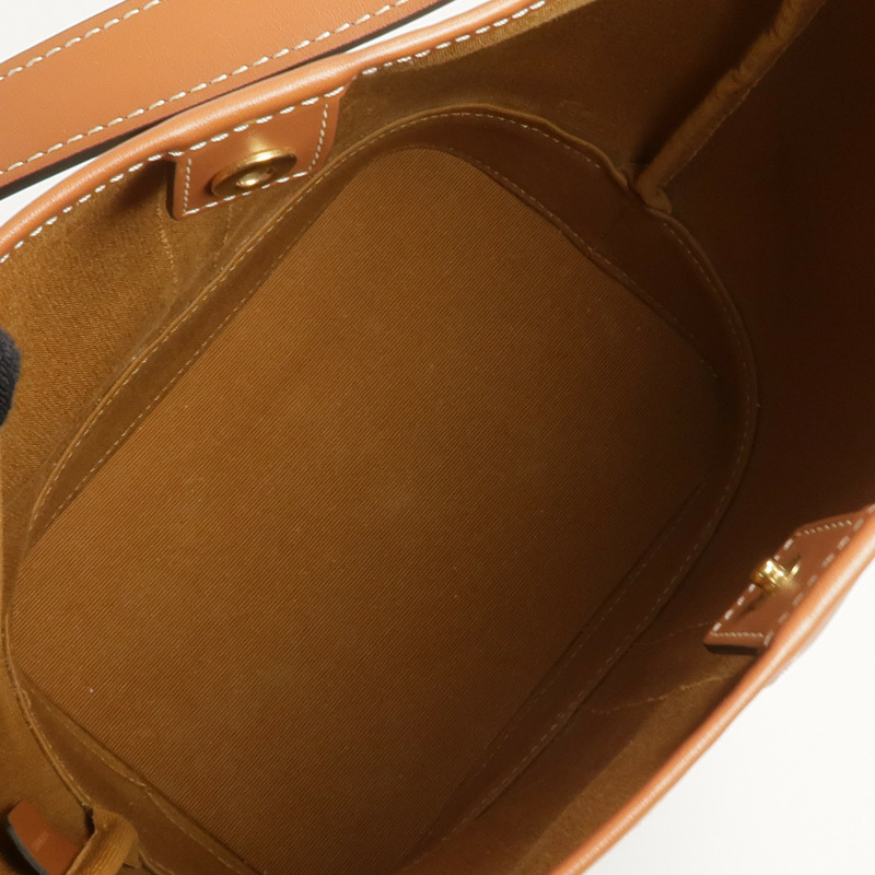 CELINE 塗層帆布Triomphe Bucket金扣肩背袋-4