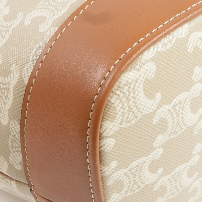 CELINE 塗層帆布Triomphe Bucket金扣肩背袋-13