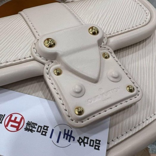 東區正精品㊣LV M22720 HIDE AND SEEK 近全新淺粉/白色水波紋手提包斜背包兩用包 RA1826-5