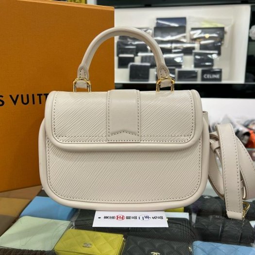 東區正精品㊣LV M22720 HIDE AND SEEK 近全新淺粉/白色水波紋手提包斜背包兩用包 RA1826-9