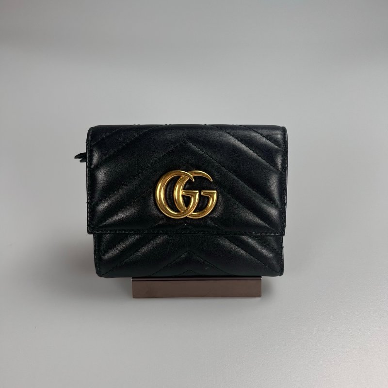GUCCI 474802 黑MARMONT三折短夾-0