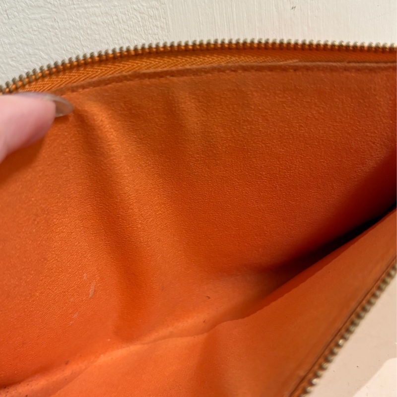 LOUIS VUITTON Orange Epi Leather Pochette Bag 橘色 水波紋 麻將包 腋下包 小廢包 手提 肩背包-4