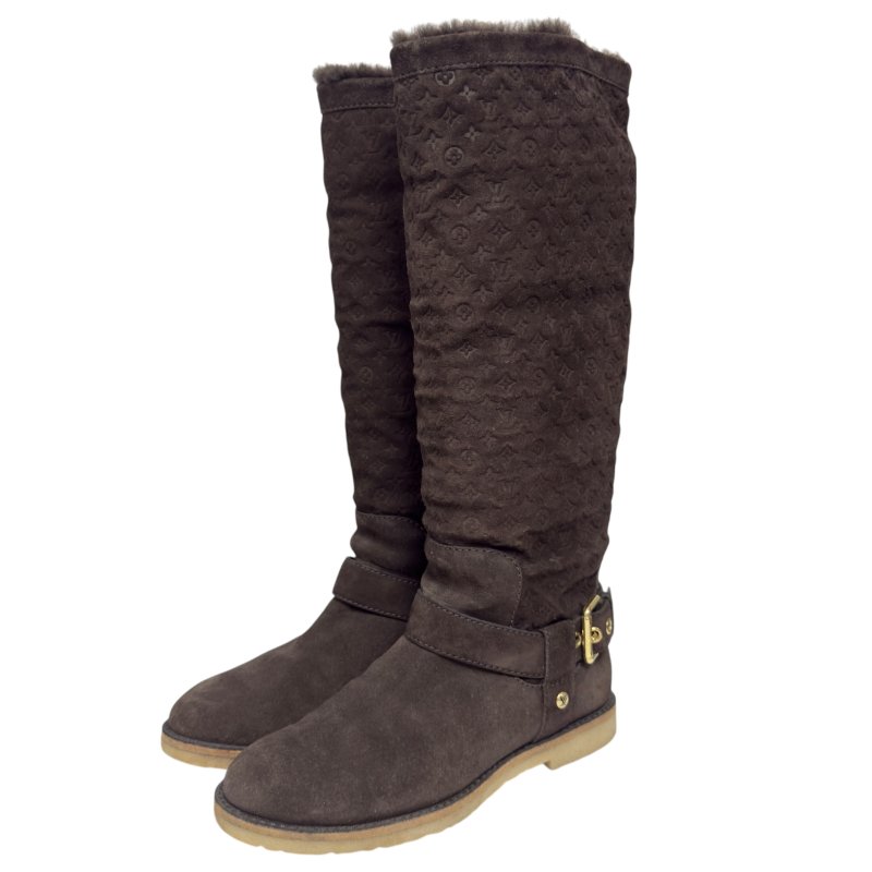 LOUIS VUITTON Snowball 老花 毛毛靴-0