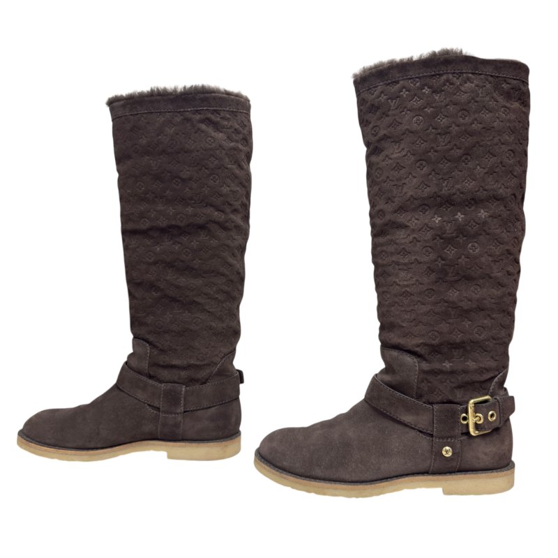 LOUIS VUITTON Snowball 老花 毛毛靴-3