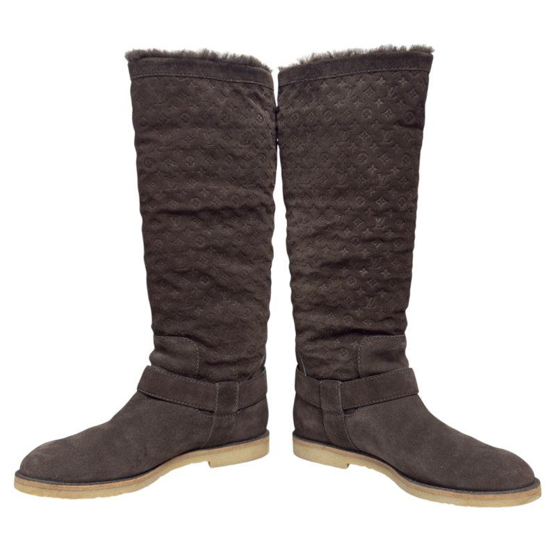 LOUIS VUITTON Snowball 老花 毛毛靴-5