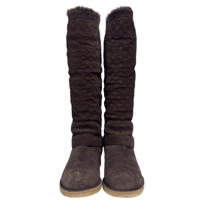 LOUIS VUITTON Snowball 老花 毛毛靴-7