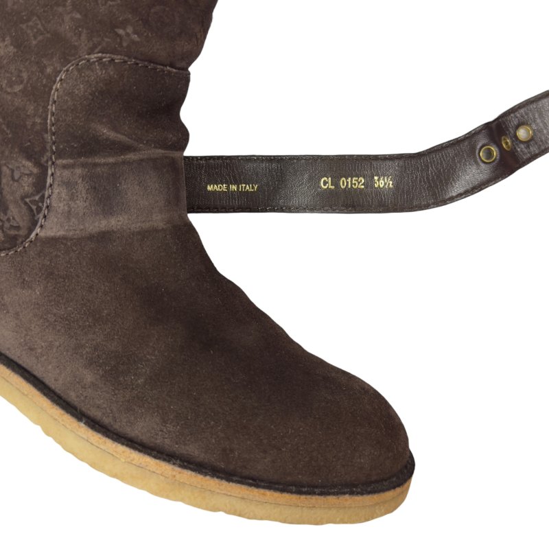 LOUIS VUITTON Snowball 老花 毛毛靴-12