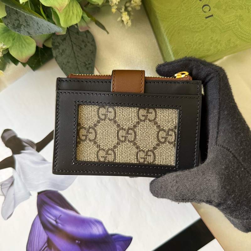 Padlock 鎖釦設計附證件夾層拉鍊卡夾包/零錢包(烏木色/黑色)-2