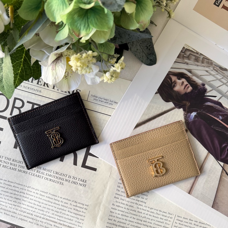 TB 標誌撞色粒紋牛皮4卡名片/卡片夾(奶茶/米色/暖棕色)-0