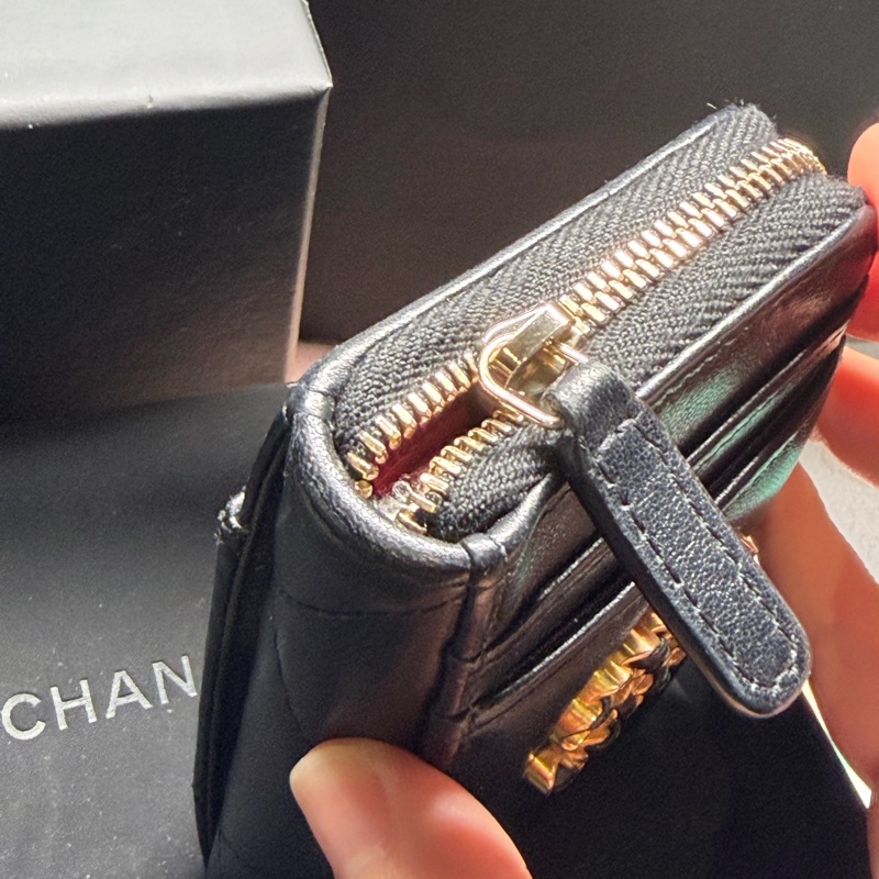 Chanel 19雙c 小羊皮 多功能卡包(近全新)-14