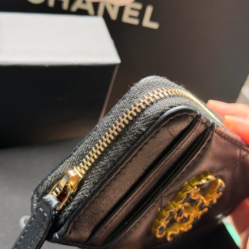 Chanel 19雙c 小羊皮 多功能卡包(近全新)-15