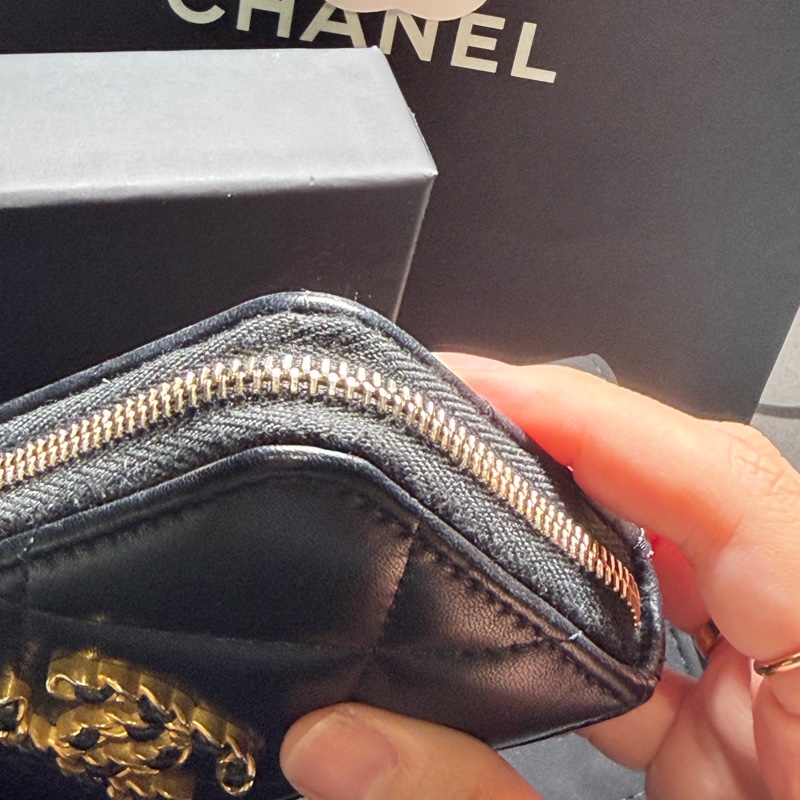 Chanel 19雙c 小羊皮 多功能卡包(近全新)-16