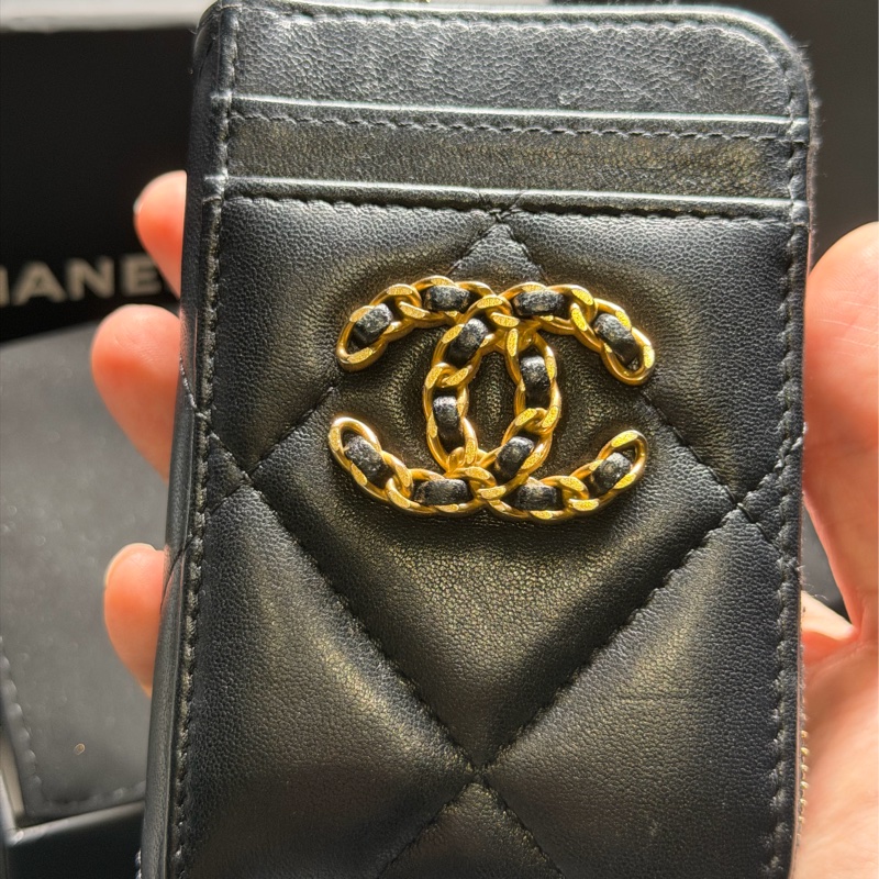 Chanel 19雙c 小羊皮 多功能卡包(近全新)-9