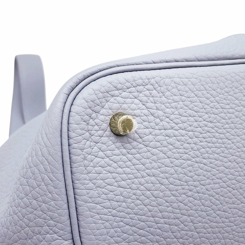 愛馬仕 Hermès Picotin Lock MM 手提包,綠色/香檳色,Taurillon Clemence 皮革,K 印記-6