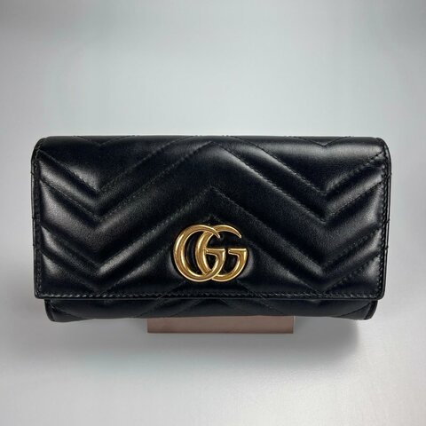GUCCI 443436 黑MARMONT長夾　