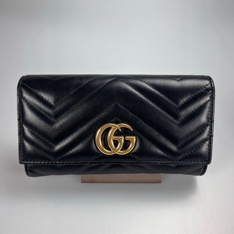 GUCCI 443436 黑MARMONT長夾 -0