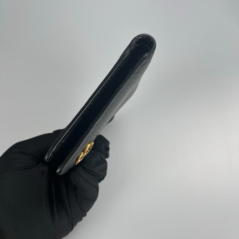 GUCCI 428725 黑金LOGO對開短夾-2