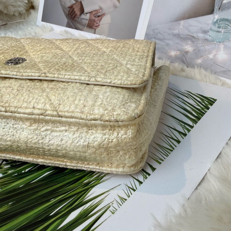 Chanel woc 淺色銀扣 編織款 17開-2