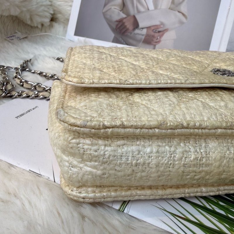 Chanel woc 淺色銀扣 編織款 17開-3