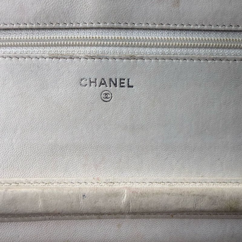Chanel woc 淺色銀扣 編織款 17開-5