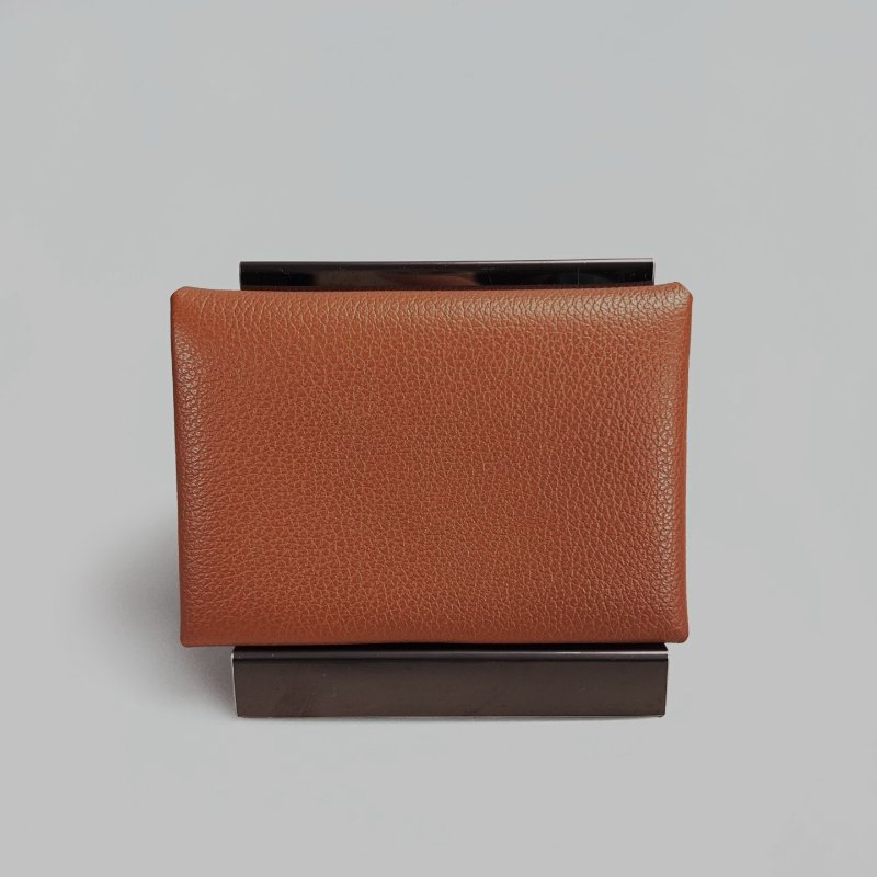 HERMES W刻 金棕CALVI DUO 卡包-1