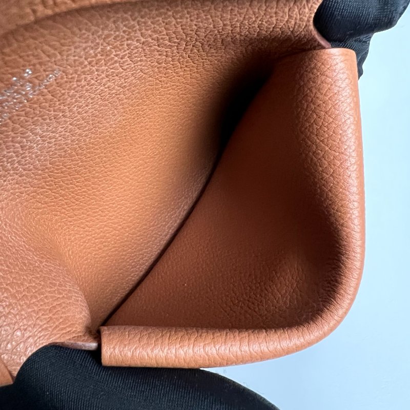 HERMES W刻 金棕CALVI DUO 卡包-7