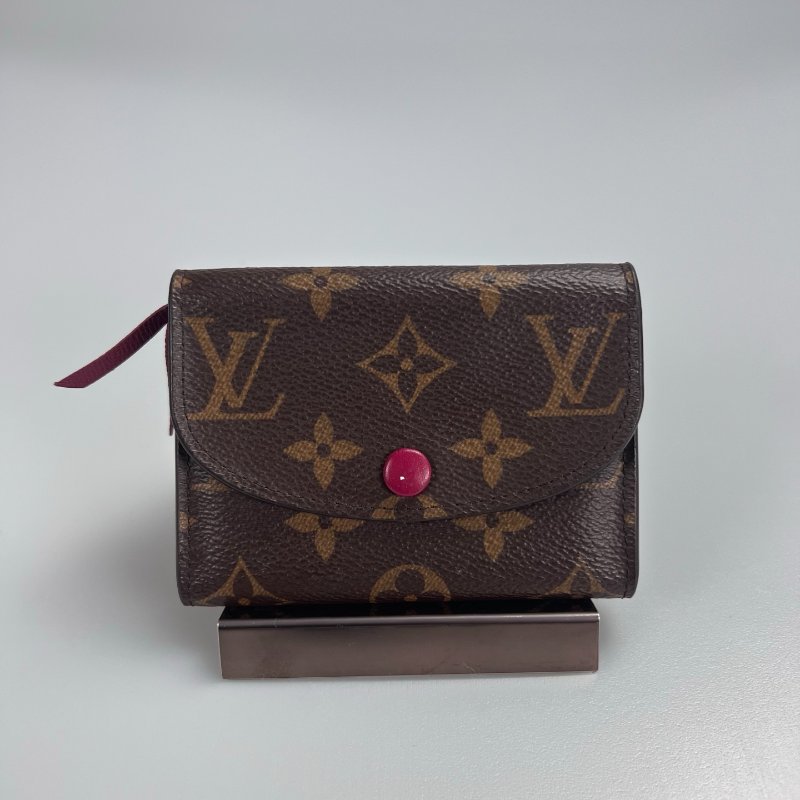 LV M41939 老花玫紅豆豆Rosalie零錢包-0