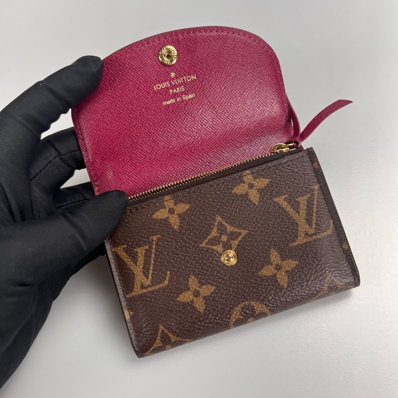 LV M41939 老花玫紅豆豆Rosalie零錢包-4